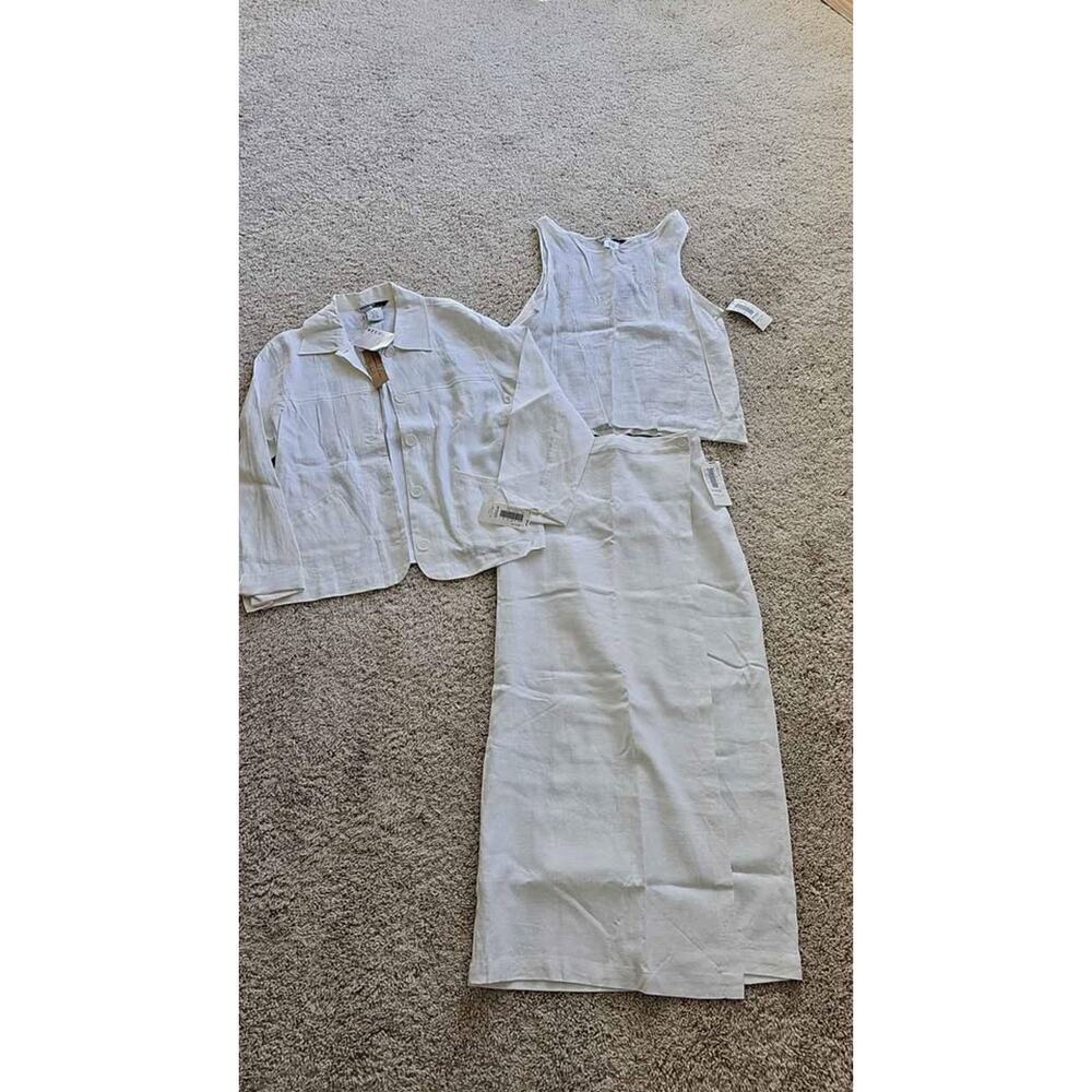 Women's Sudio 1 Sandwashed Linen Long Wrap Skirt/Tank/Jacket SIZE M